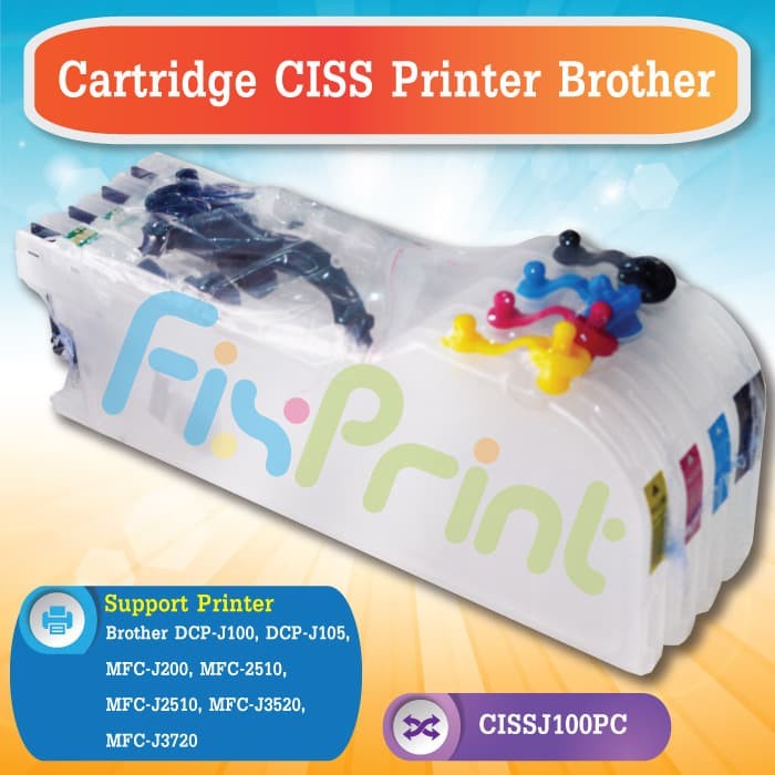 Cartridge Ciss Plus Chip Brother Dcp J100 J200 J3520 J3720 Lc103 Lc105