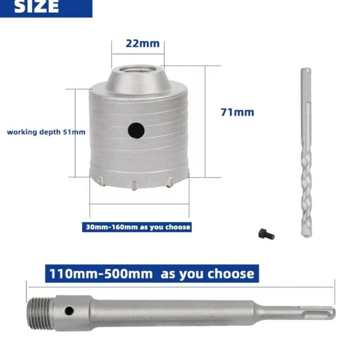 Mata Bor Hole saw Lubang Tembok Beton Hole saw Hallow Core Hole Saw