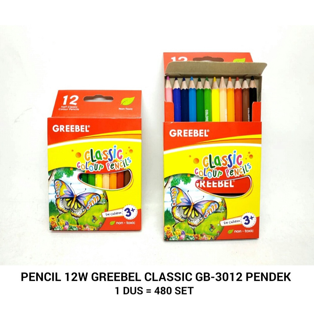 

VBTR-80 Pensil 12 Warna Pendek Classic Greebel 3012 - Pensil Warna - Colour Pencil 258