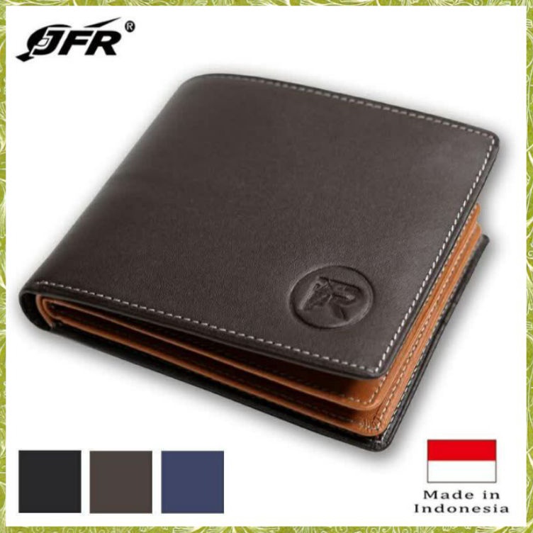 Jual (BISA COD) KL017 JFR Fashion Dompet Pria Bahan Kulit Asli JS-06 Tekstur Nafa Pori Dompet 24 Slo