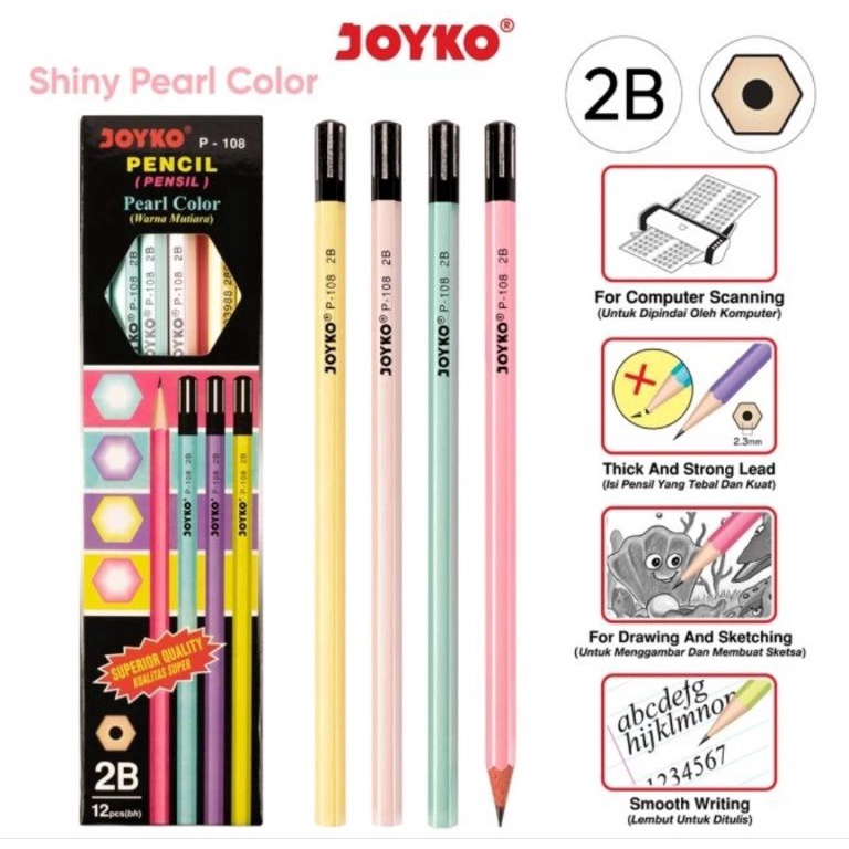 

[PROMO NAY5] Pensil Joyko 2B P-108 Pearl Grosir 12 Pc Terhitz