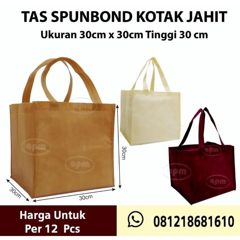 

SIAP KIRIM!! TAS SPUNBOND KOTAK UKURAN 30X30X30 (TAS JAHIT)