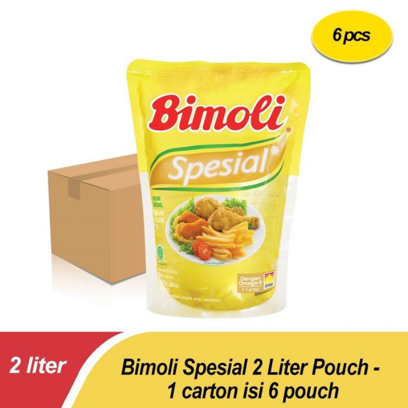 

BIMOLI SPESIAL MINYAK GORENG REFILL 2 LITER 1 DUS (ISI 6 PCS)