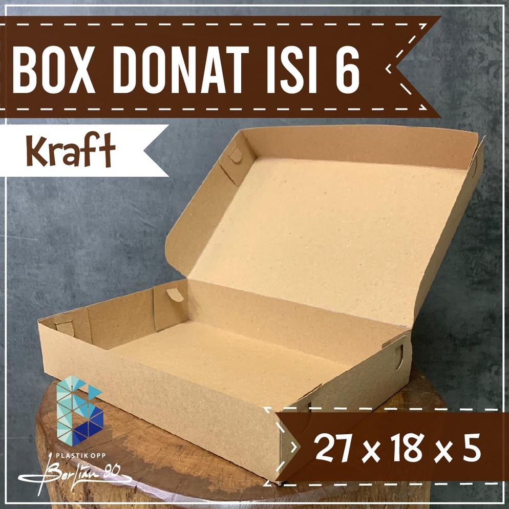 

SIAP KIRIM!! DUS KRAFT ISI 6 DONAT UK 27X18X5 CM ISI 50 PCS / KOTAK BOX DONAT KUE ISI 6 / DUS DONAT / BOX DONAT / DUS KUE / KEMASAN DONAT / DUS ROTI / DUS DONUT / DUS BROWNIES