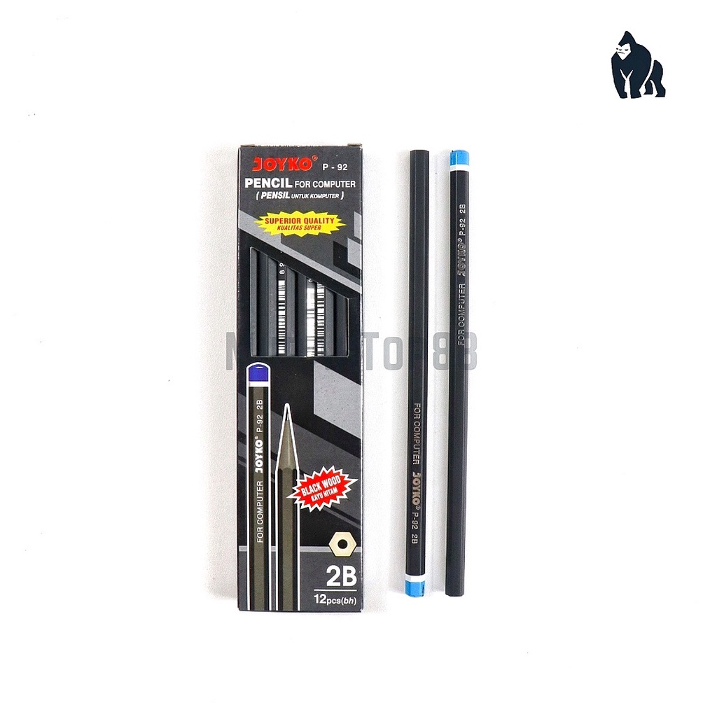 

[CODE BARANG 760QES] Pencil 2B Joyko P-92 / Pensil Kayu Hitam Komputer Ujian Lusinan Grosir [1 BOX isi 12 PCS] Harga pas