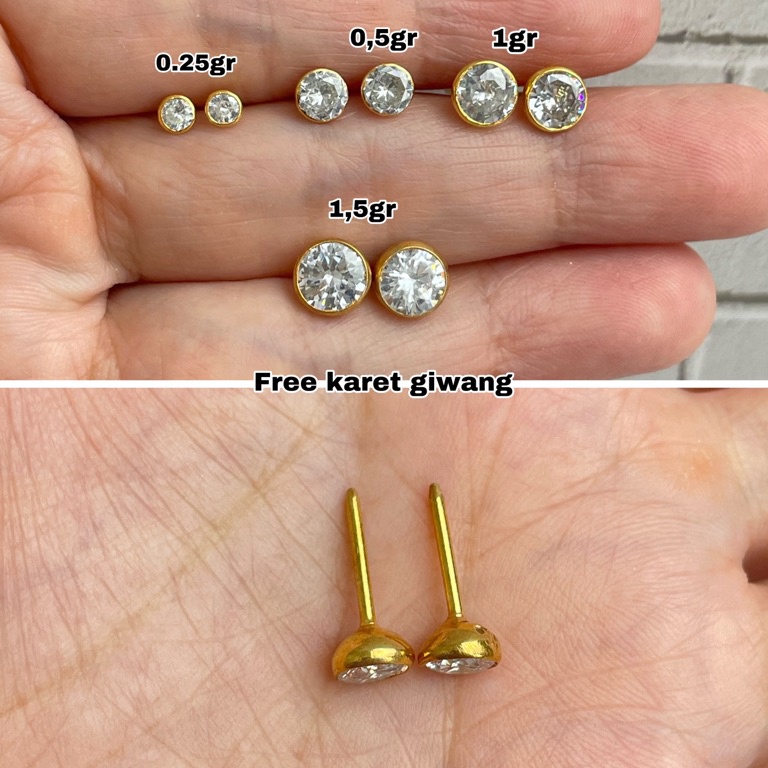 Cuma disiniMm3M7 GIWANG MATA BURUNG KECIL PERAK ASLI LAPIS EMAS 24K S925 CC248