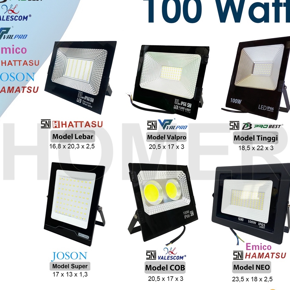 ➳ lampu led sorot / tembak / floodlight / outdoor / lapangan COB SMD super terang jarak jauh 100w 10