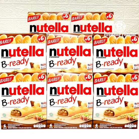 

Harga Murah Nutella Ferrero Bready B-Ready B Ready Isi 22gr x 6 pcs Box 132gr