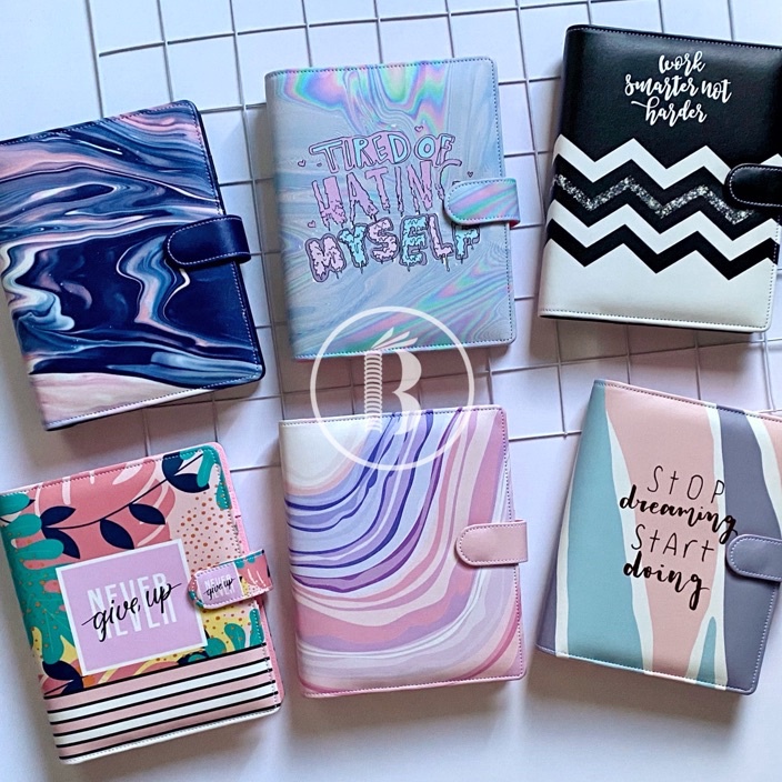 

(ON➛/X♥) Bindermu READY Binder New 03 Printing Quotes Marble Holographic Kulit Anti Air 20ring A5 / 26ring B5 6ring A6/ langsung.kiirim..!