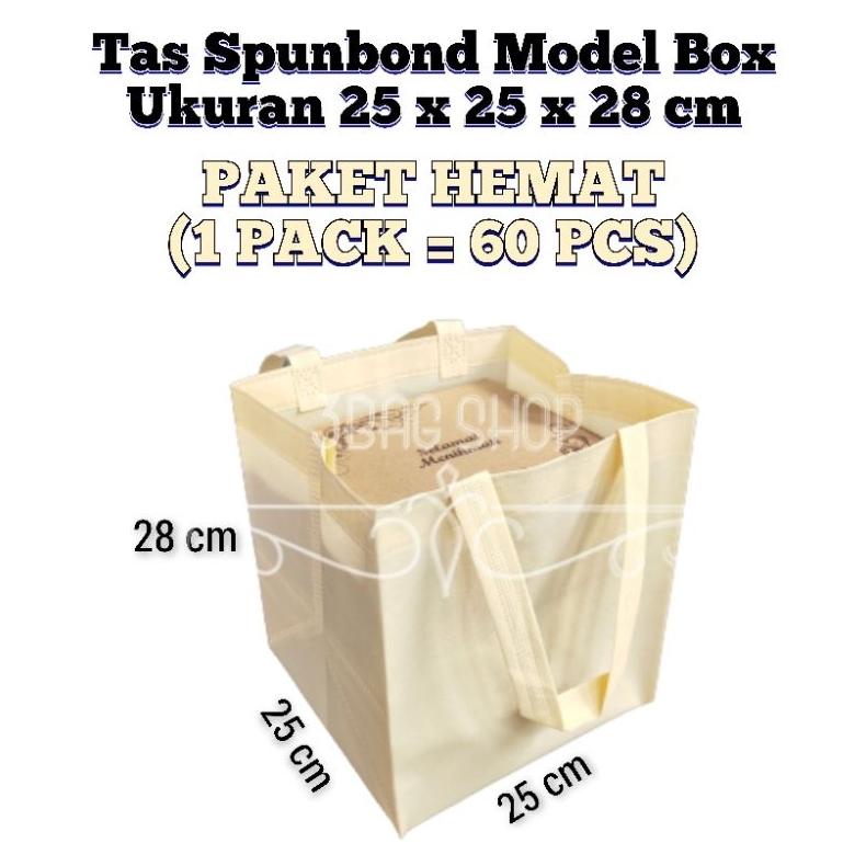

TERBAIK (1 PACK = 60 PCS) TAS SPUNBOND 25X25 CM TINGGI 28 CM / TAS BOX NASI / TAS HAJATAN / GOODIE BAG / TAS HAMPERS / SHOPPING BAG / TAS PROMOSI
