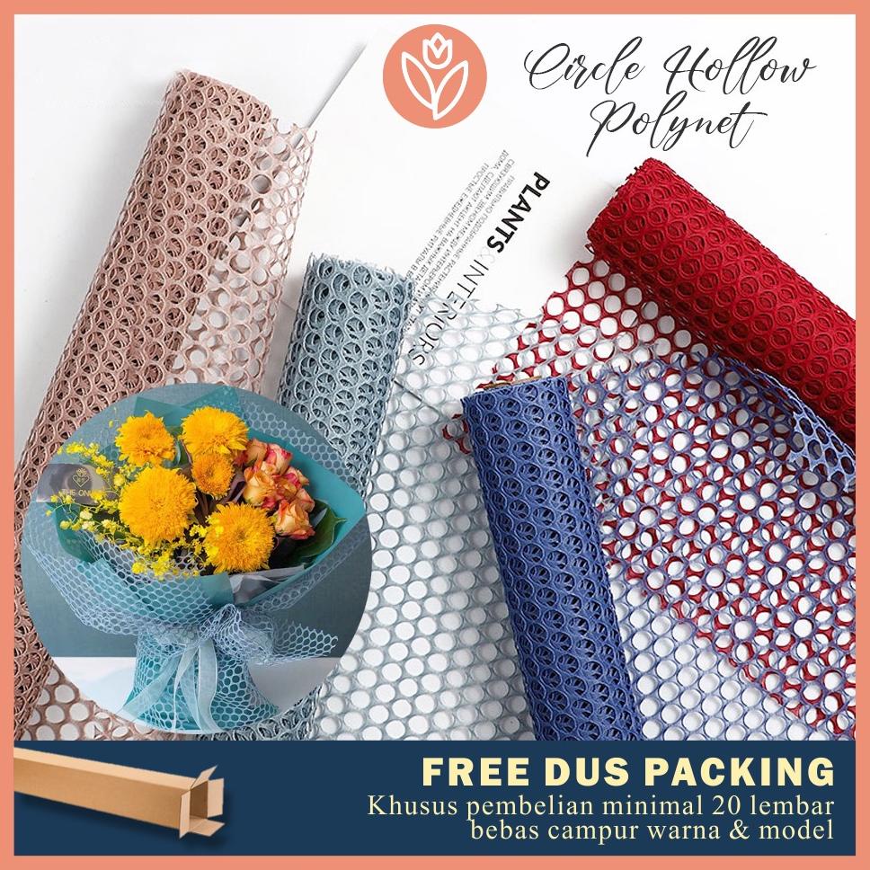 

NEW ARRIVAL TULIP PAPERIE FLOWER WRAPPING PAPER JARING BULAT KOREA POLYNET CIRCLE MESH ROLL KERTAS BUKET BUNGA FLORIST