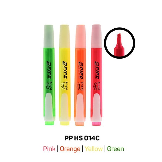 

[CODE BARANG 482KFN] [4 pcs] PIPO 014c highlighter penanda tulisan PP HS 014C 128