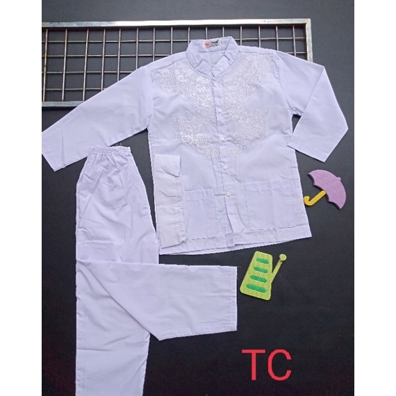 laris manis Setelan Baju Koko Putih Katun anak laki-laki Paud SD SMP