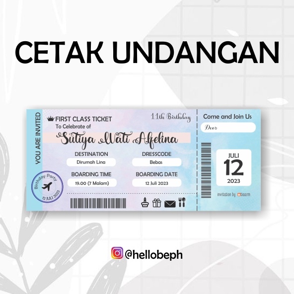 (isi 14pc) Kartu Undangan Ulang Tahun Dewasa Ultah Birthday Invitation 8579