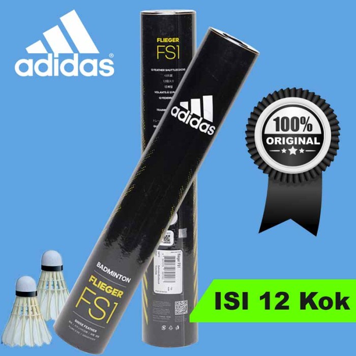 Shuttlecock Kok Badminton Adidas Flieger Fs1 Speed 77 Putih Isi 12