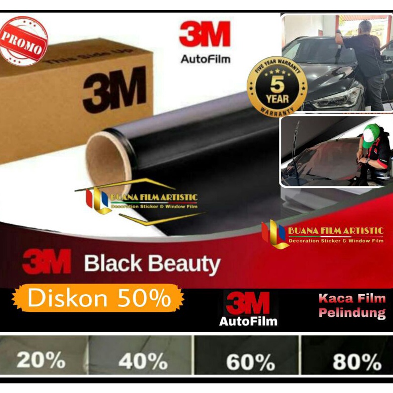 SHOPEE 9.9 Kaca film 3M/kaca film mobil 3M/Black Beauty/kaca film hitam/Promo kaca film 3M type black beauty .,,.,.,