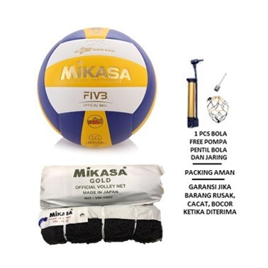 Terlaris Bola Voli Mikasa 2200 Super Gold Dan Net Voli Mikasa Gold - Volley