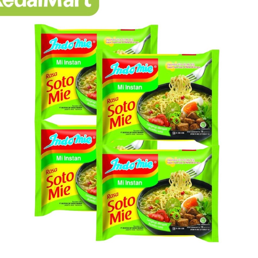 

MKMC6886 DiSkon !! Paket Bundling Indomie Mie Instant Rasa Soto Pcs Isi 4