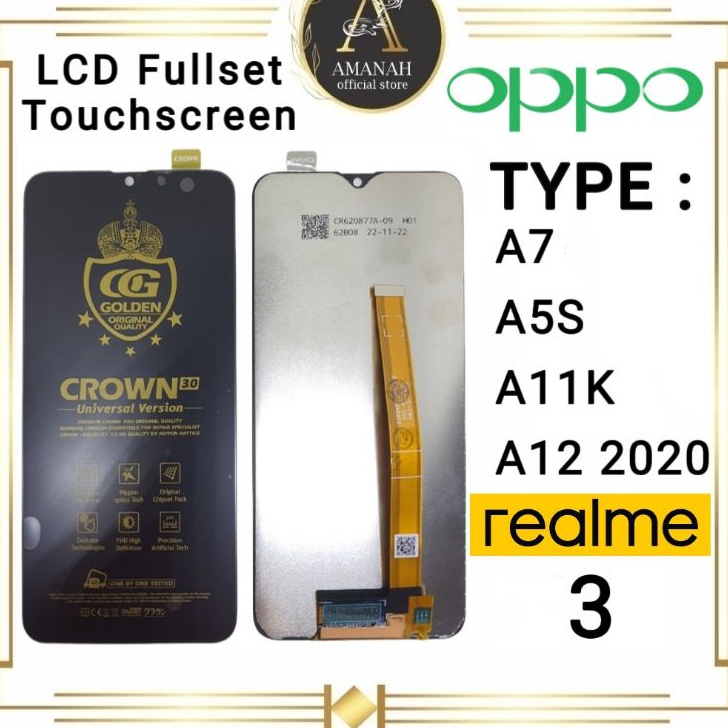 NGFZ8064 Ready Stok  LCD TOUCHSCREEN OPPO A5S / A12 2020 / A7 / A11K / REALME 3 RMX1821 Fullset Crow