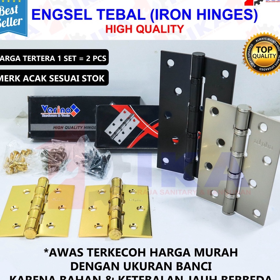 Grosir Engsel pintu tebal 5" / Engsel Tebal Stainles Inch Bagus / Pintu Jendela Silver Stenlis  engs