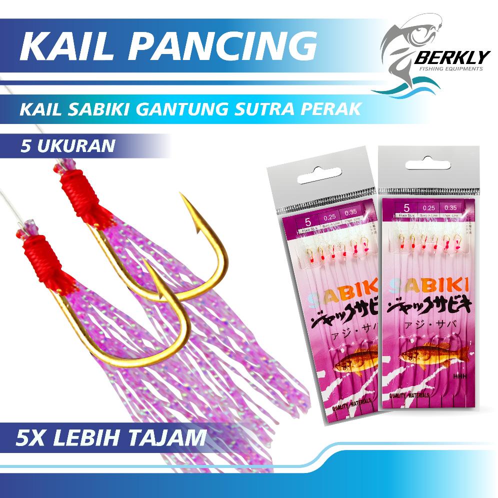 Diskon Berkly Kotrekan Kail Umpan Pancing Sabiki Kail Umpan Gantung Sutra Perak Kail Jig Benang Pesc