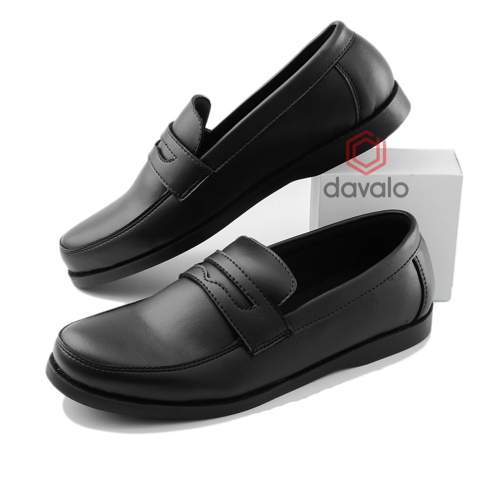 Impor Terbaru davalo Sepatu Loafers Pria Formal Kerja Kasual Loafer Hitam NSN