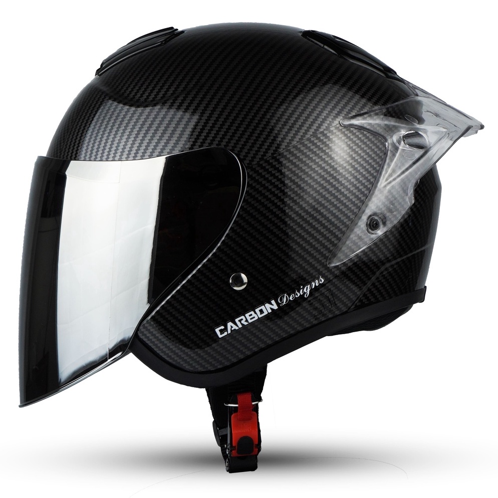HARGA TERMURAH R-SIX HELM HALF FACE MOTIF CARBON KEVLAR EVEREST