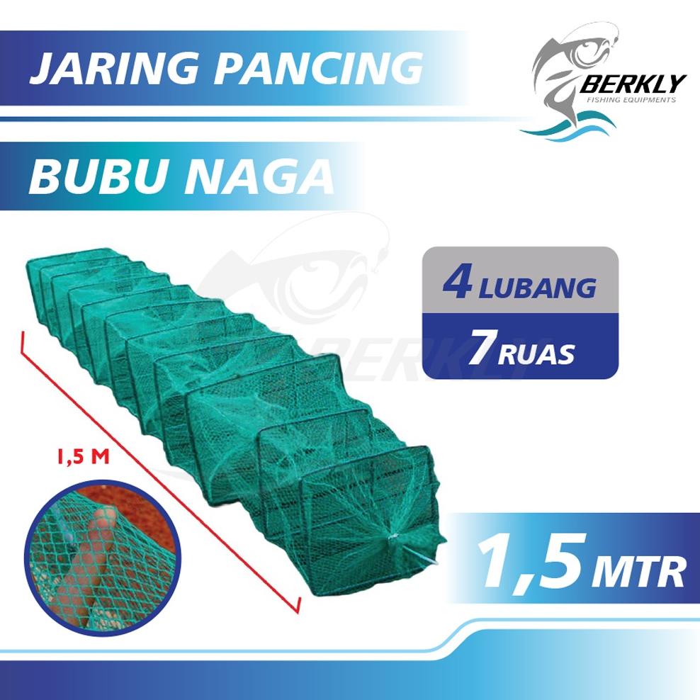 Promo Berkly Bubu Naga Hijau 1.5 Meter / 1.5M Bubu Naga Perangkap Ikan Udang Kepiting Lobster 7 Ruas