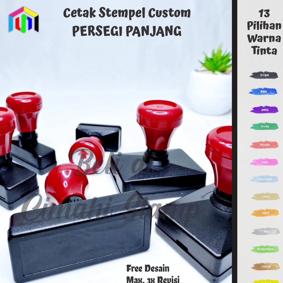 

60 Cetak Custom Stempel Flash PERSEGI PANJANG Stempel Otomatis Cap Otomatis Custom 9586