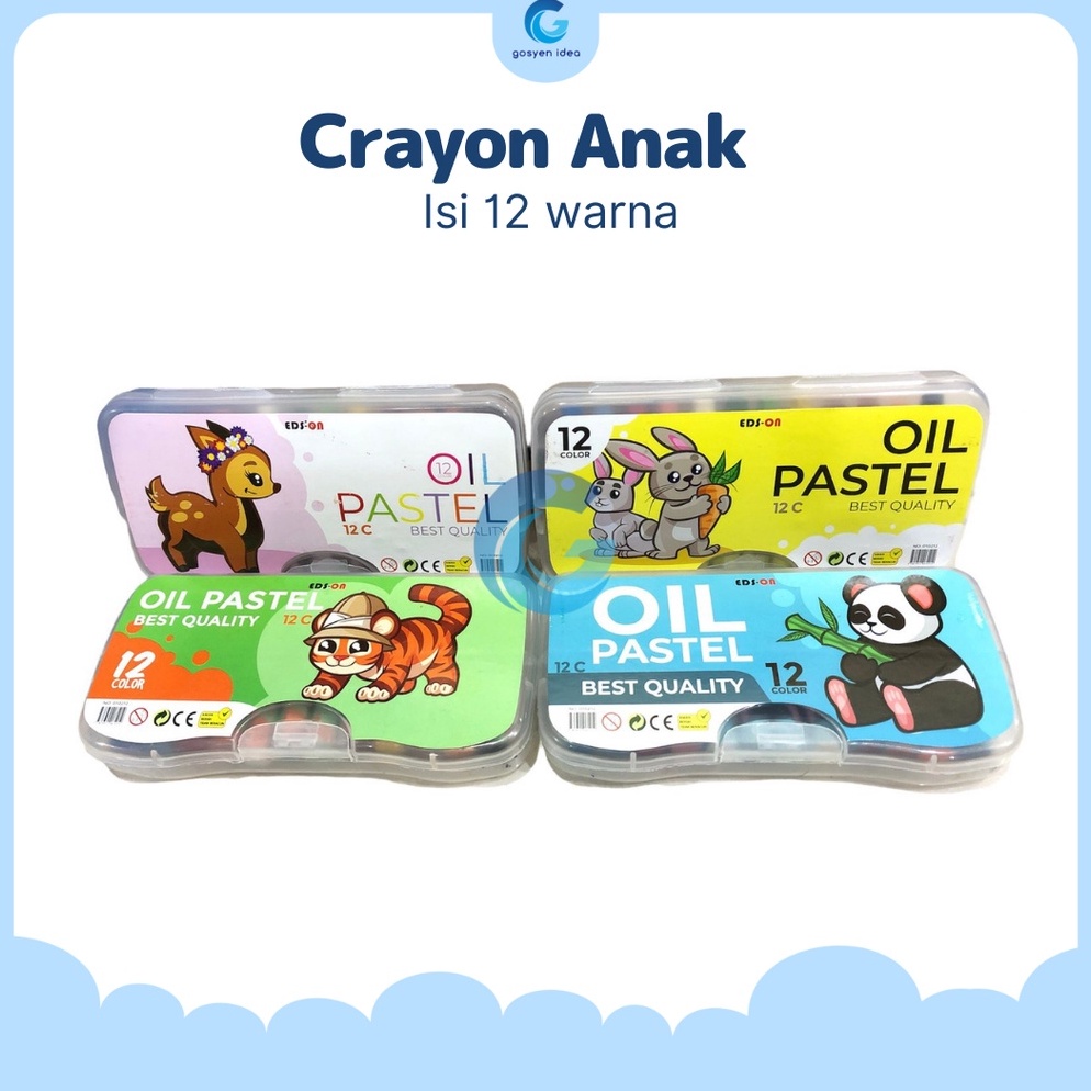 

[CODE BARANG 203STE] Crayon 12 warna Oil Pastel Crayon Krayon Anak Scrooling