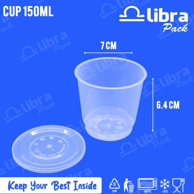 Baru (BUNDLE) 150 pcs Cup 150ml-Cup plastik/Thinwall/cup pudding/cup sambel