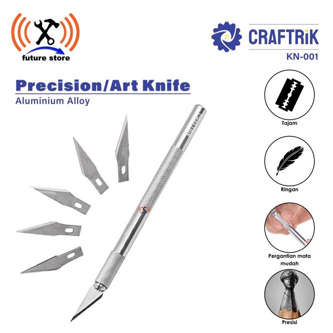 

Di Borong yuk CRAFTRiK KN-001 Pisau Ic - Art Knife - Pisau Alat Ukir Cutter Crafting Kerenz