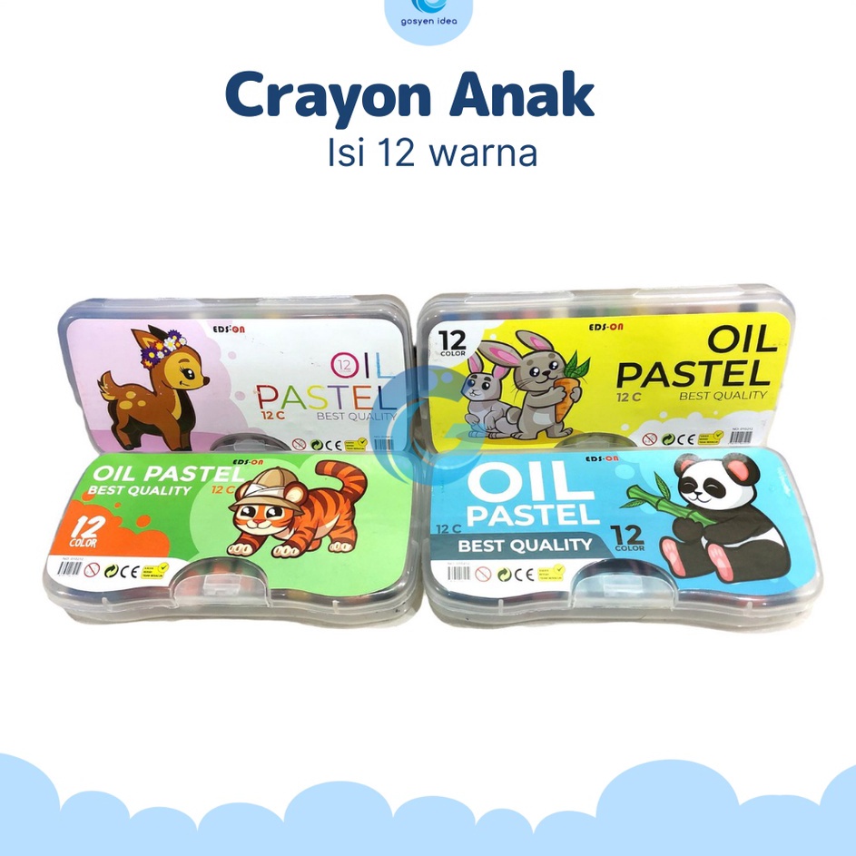 

✷Baru Crayon 12 warna Oil Pastel Crayon Krayon Anak I72