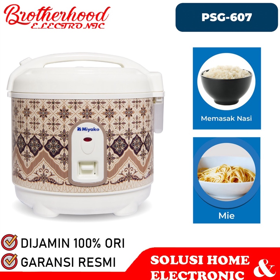 ↕ Rice Cooker Miyako PSG607 / PSG 607 / PSG-607 Penanak Nasi Mini [RESMI] ❂ (Bayar Di Tempat)