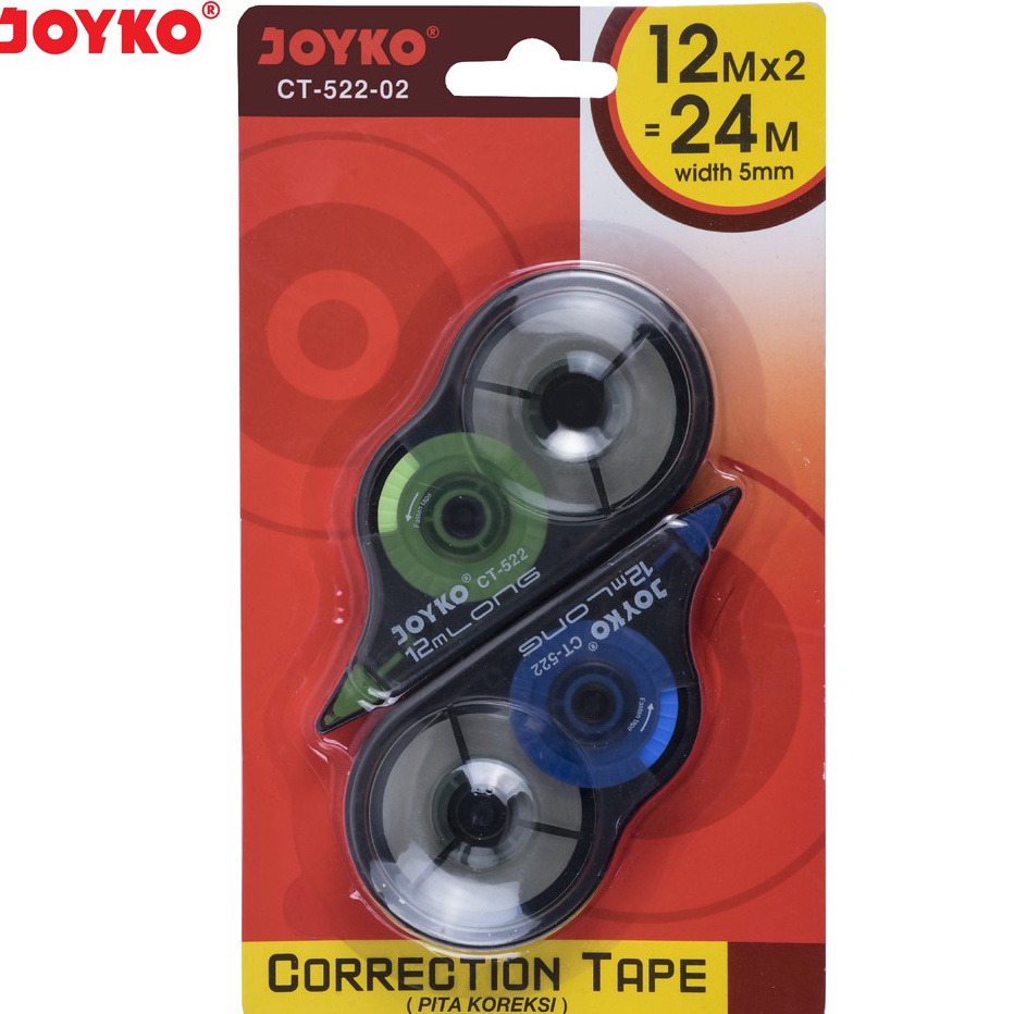 

❁Diskon Promo Correction Tape Pita Koreksi Joyko CT-522-02 1 Set 2 Pcs V45