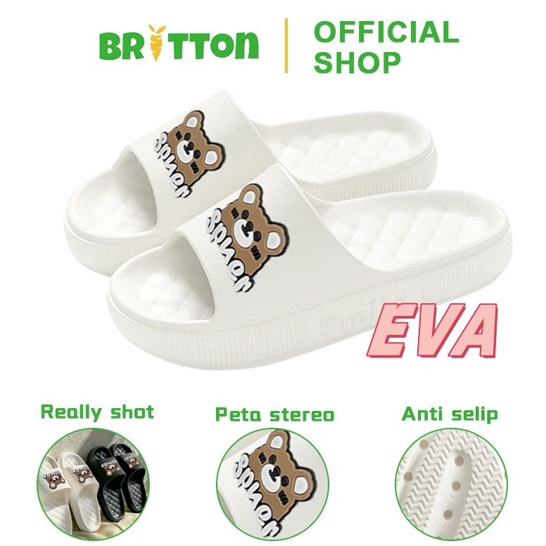 New Stock BRITTON  Sandal Jelly Wanita EVA Slippers Sandal Karakter Sandal Karet Jelly Sandal Jelly 
