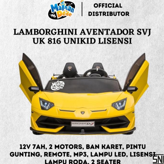 Mainan Mobil Aki Anak Lamborghini Aventador SVJ BanKaret Unikid UK 816