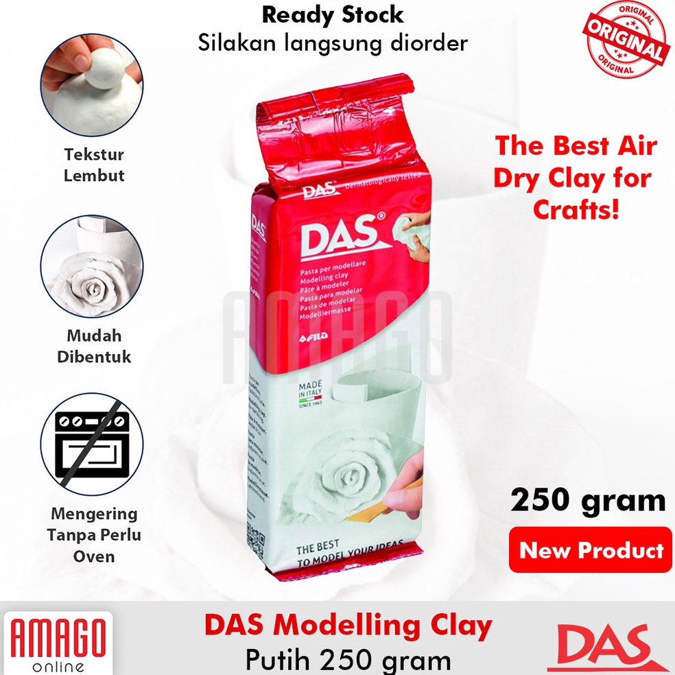 

upsz -16 Das Modelling Clay kecil White Putih Tanah Liat Kerajinan Tangan Untuk Prakarya Tanpa Oven Best Air Dry Clay250 gram - 348400 270