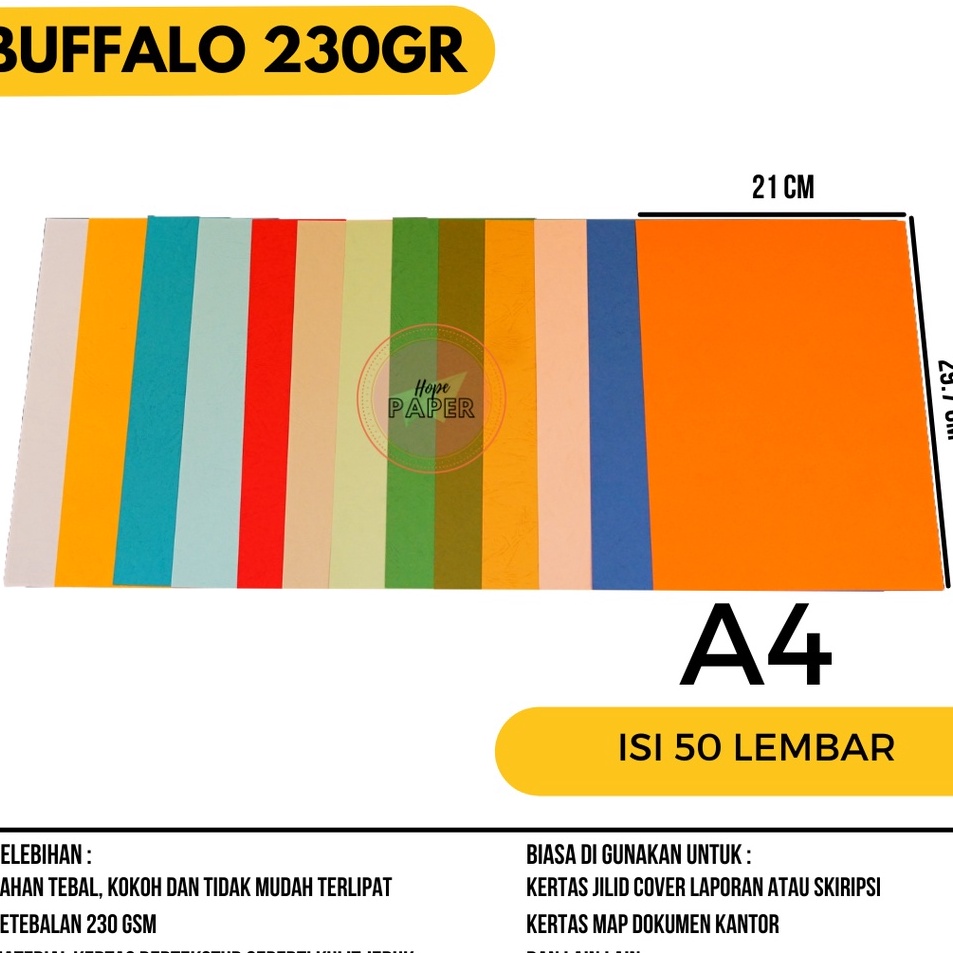 

✾Murah✾➵ Kertas Jilid A4 isi 50 lembar / Kertas Buffalo A4 / Kertas Cover A4 R73 ➼