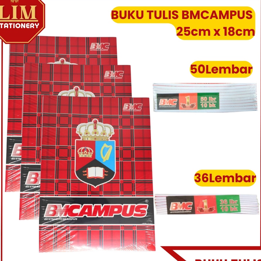 

SRFD5960 【Penjualan Terbaik】COD Buku Tulis BMCampus 50/36 Lembar 1Pack (10Pcs)
