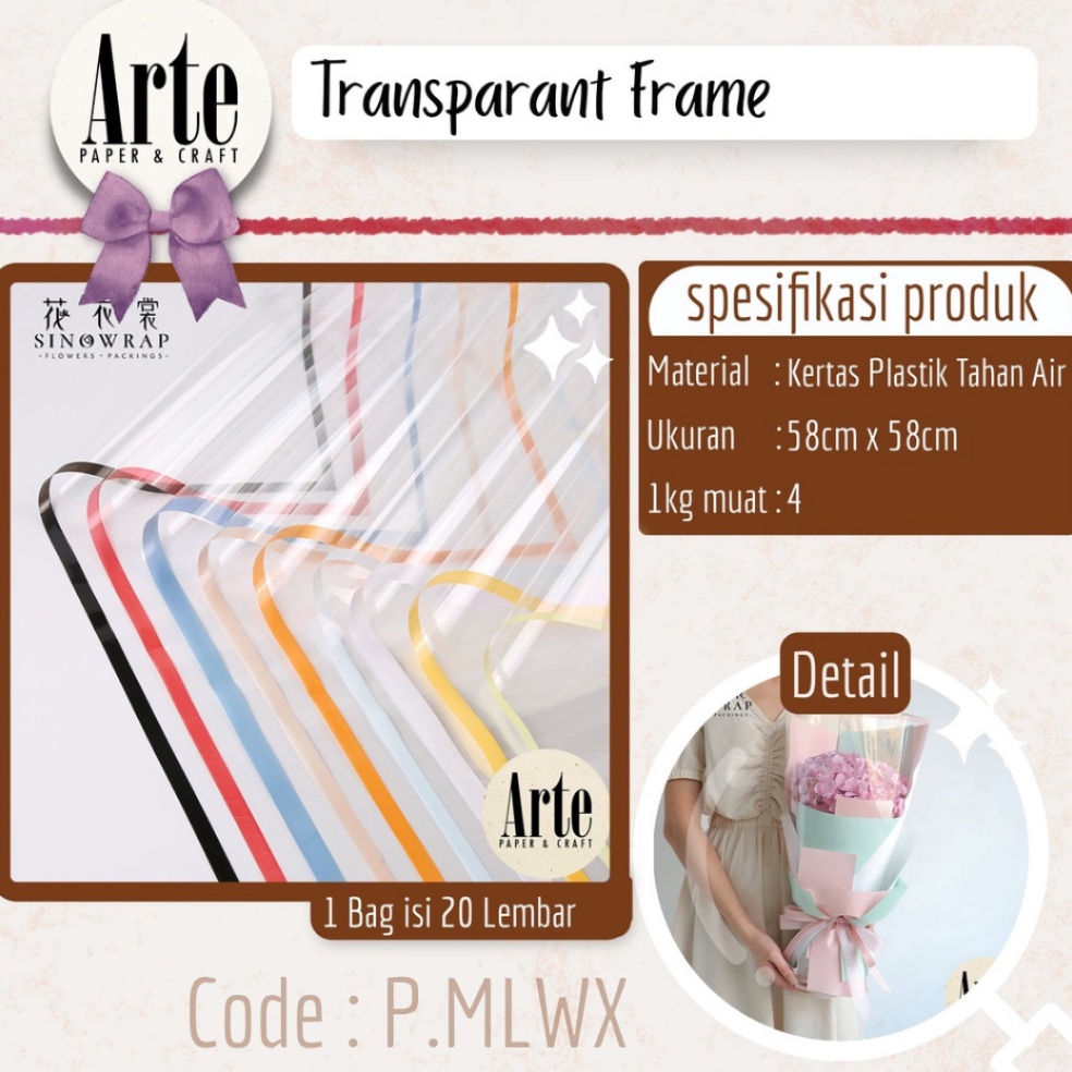 

Paling Laris 20 Lembar Cellophane Transparant Frame Bingkai Kertas Buket Korea Bunga Flower Wrapping Paper Kado Arte Grosir Jakarta P.MLWX Kerenz