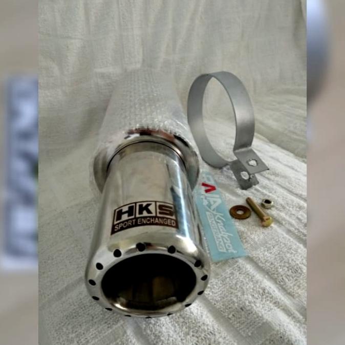 knalpot mobil racing muffler HKS dronel panjang