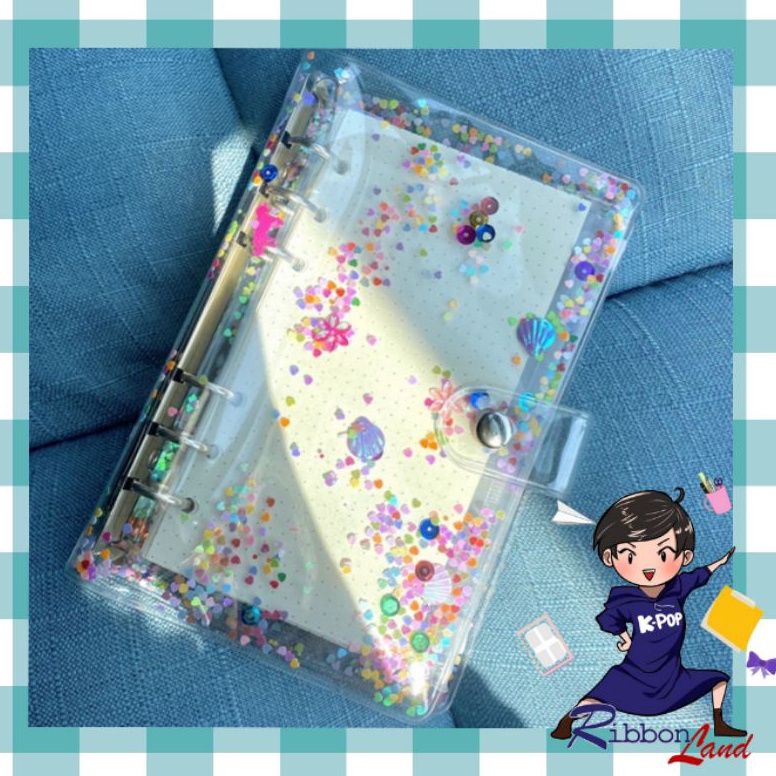 

Ready Stock.. A6 ONLY Cover Sequin Manik Binder Diary 6-Ring 61