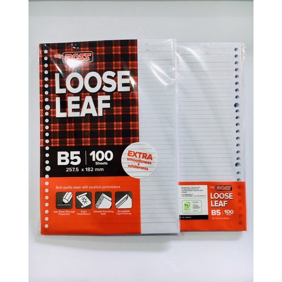 

Stock Banyak☆➬ LOOSE LEAF BIG BOSS B5 100 / ISI BINDER F70 ✳