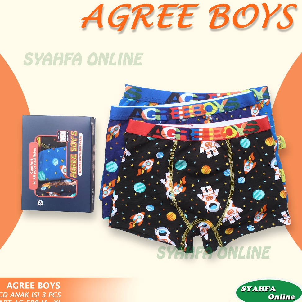 Paling Laris [ 3pc ] Boxer Agree / Celana Boxer / Celana Dalam Anak / Boxer / Agree Ag 508 / Celana 
