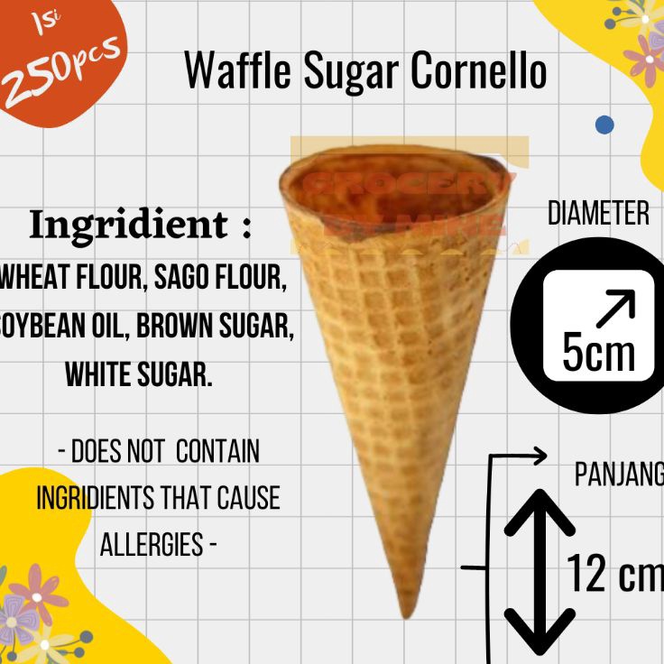 

GQJV0036 MEGA SALE Cone Waffle Cornello isi 250pcs | WAFFER ICE CREAM CORNELLO KERUCUT