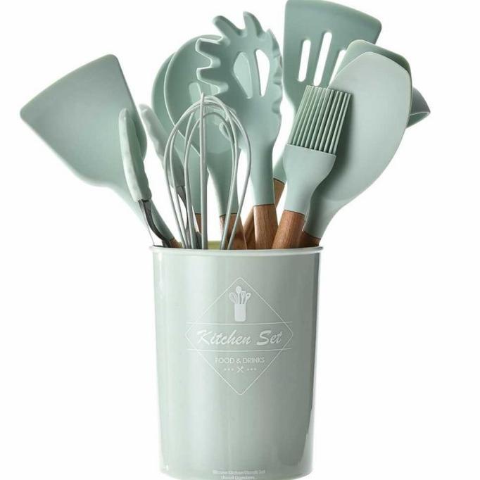 1 Set Alat Masak Dapur Silikon spatula Rumah Tangga