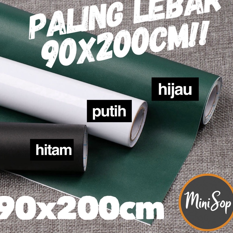 

(W1㊖/M㊚> Stiker Papan tulis Whiteboard Blackboard Spidol Kapur tempel hitam putih hijau 60 x 200 CM - 90 X 200 CM/ superr.keren.!!