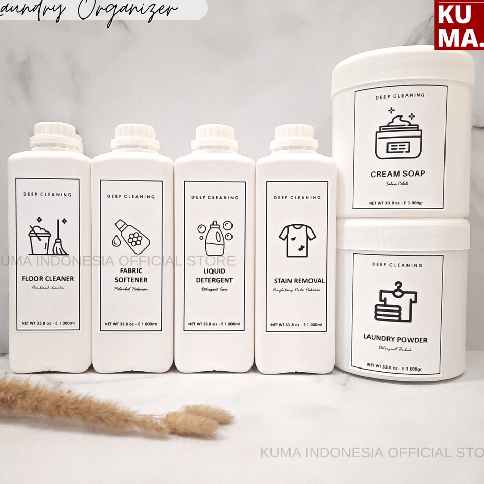 Harga Bagusi7I2u LAUNDRY ORGANIZER & CLEANING Refillable Botol Refill 1000ml Derigen Jar Aesthetic J