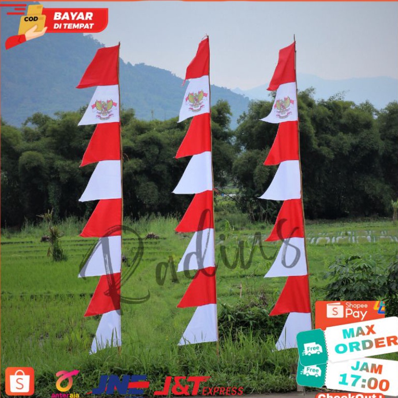 [CODEBARANG269DRH] Bendera umbul-umbul warnawarni Promo  panjang 2,7 m 182